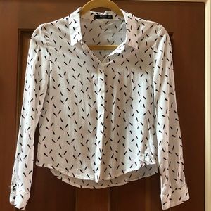 Mango brand, lipstick-print, button down